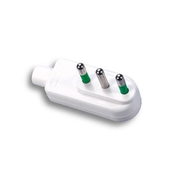 Flat white plug S11 demountable 90° italian std. 2P+E 10A lowered Fanton 80030