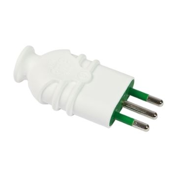 Plug italian std. 2P+E 10A HI-PRO white body Fanton 80100