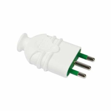 Plug italian std. 2P+E 16A HI-PRO white body Fanton 80110