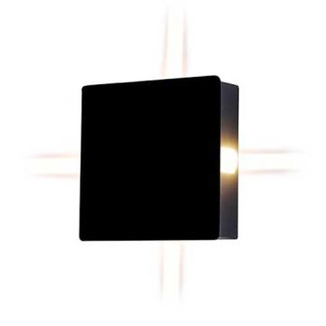 V-TAC VT-704 4W LED wall lamp square black wall light warm white 3000K IP65 - SKU 8211