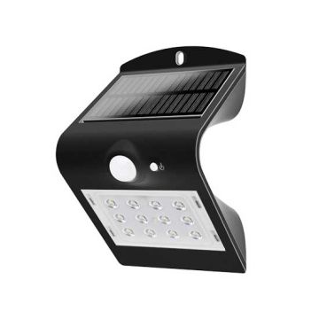 V-TAC VT-767-2 1.5W LED solar wall light for external IP65 + PIR sensor black color - SKU 8277