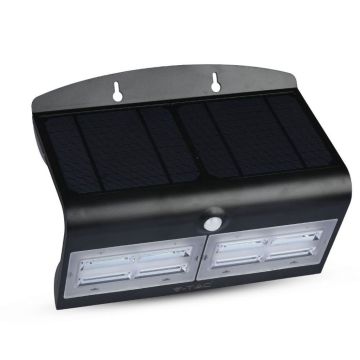 V-TAC VT-767-7 7W LED solar wall light for external IP65 + PIR sensor black color - SKU 8279