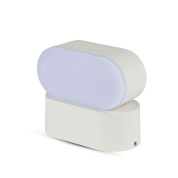 V-TAC VT-816 5W LED wall lamp white rotatable head oval wall light natural white 4000K IP65 - SKU 218287