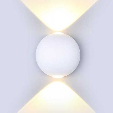 V-TAC VT-836 6W COB LED wall lamp white aluminum wall light warm white 3000K IP65 - SKU 8301