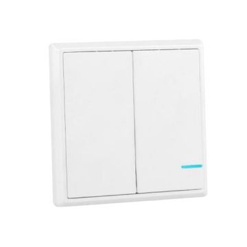 V-TAC Smart Home VT-5132 Wi-Fi Wireless switch 2-buttons body white IP54 - sku 8461
