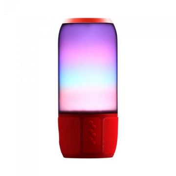V-TAC SMART HOME VT-7456 6W Led light bluetooth speaker with USB e TF Card slot Red body IP20 - sku 8571