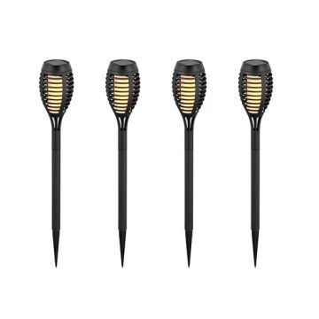 V-Tac VT-724 Kit Super Saver Pack 4pcs/Pack 1W LED Solar Flame Light with sensor for garden IP44 - sku 8689