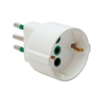 Simple adapter Italian plug 2P+E 10A S11 Italian/German socket 2P+E 10A P30