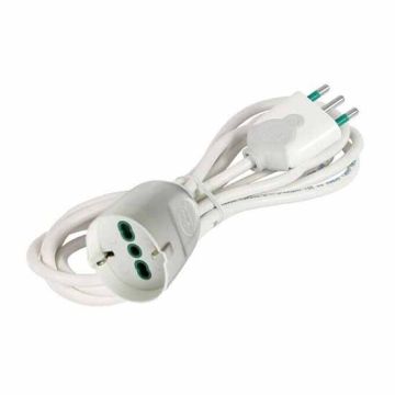 Linear patch cord 3m plug italian std. 2P+E 10A socket italian-dual-size/german std. 2P+E 10A Fanton 92080