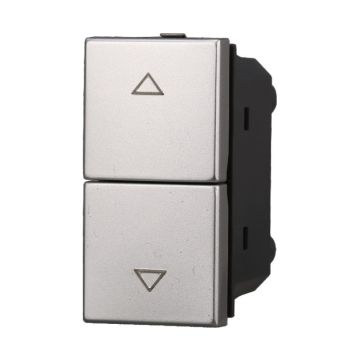 ETTROIT AG1204 Double Interlocked Switch Up and Down Roller Shutter 10A Grey Color Compatible with Bticino Axolute