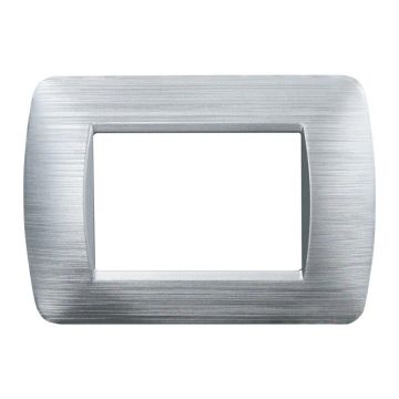 ETTROIT LN85315 Plastic Plate Space Series 3P Satin Silver Color Compatible With Bticino Living Light