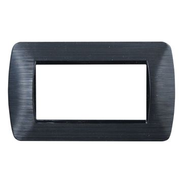 ETTROIT LN85414 4P Plate Space Series Satin Black Color Compatible With Bticino Living Light LN85414
