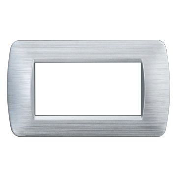 ETTROIT LN85415 Plastic Plate Space Series 4P Satin Silver Color Compatible With Bticino Living Light