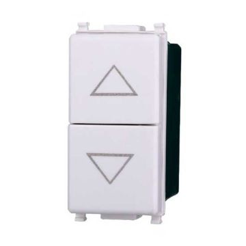 Double button 1P+1P NO up and down compatible with Vimar Plana white color Ettroit EV1202