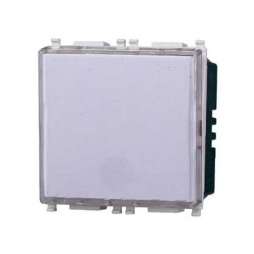 Pushbutton with name plate 2P 10A 250V compatible Vimar Plana white color Ettroit EV1901