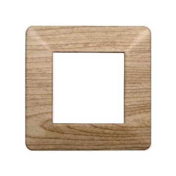 Compatible plate Vimar Plana 2 modules plastic dark wood color Ettroit EV83205