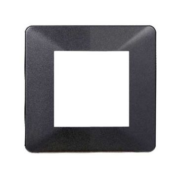 Compatible plate Vimar Plana 2 modules plastic dark steel graphite color Ettroit EV83207