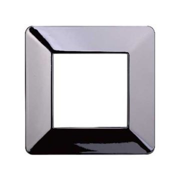 Compatible plate Vimar Plana 2 modules plastic polished chrome color Ettroit EV83213
