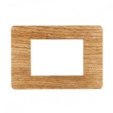 Compatible plate Vimar Plana 3 modules plastic dark wood color Ettroit EV83305