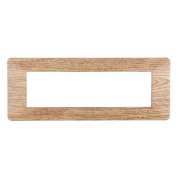 Compatible plate Vimar Plana 7 modules plastic light wood color Ettroit EV83704