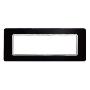 Compatible plate Vimar Plana 7 modules glass black color