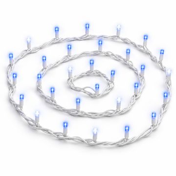 ETTROIT catena luminosa 100 LED 10 m, luce blu, cavo bianco, flash bianco