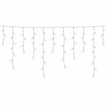 ETTROIT tenda luminosa a cadute alternate 120 LED 3 m, luce bianca, cavo bianco, flash bianco