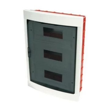 Flush-mounted switchboard 36 modules with white frame and smoked door 335x510x85mm IP40 FAEG - FG14336