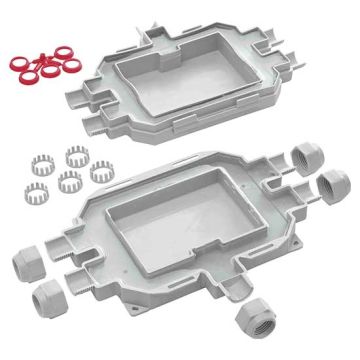 5 entrance jointing enclosure with gel pre-filled IP68/IP69K Raytech FOX BOX