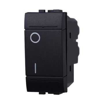 ETTROIT LN0402 bipolar switch 0-1 16A compatible bticino living black color