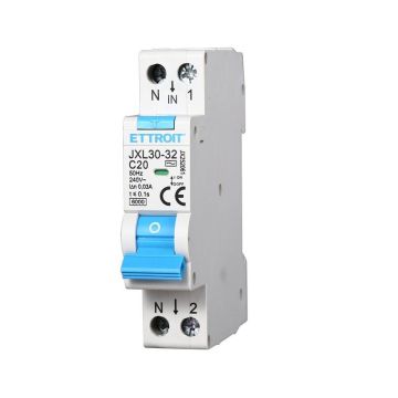 ETTROIT JX252061 Differential Circuit Breaker 1P+N 20A 30mA 220V-6KA