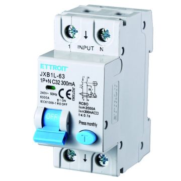 ETTROIT JX273263 Differential Circuit Breaker 1P+N 32A 300mA 220V-6KA