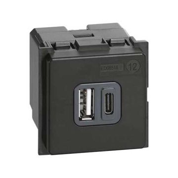 USB charger type A and C Bticino Living Now K4287C2