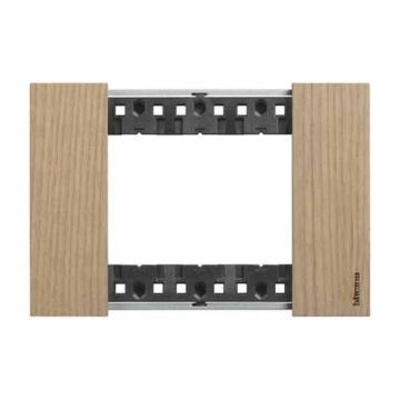 3 modules Bticino Living Now plate wood oak color KA4803LM