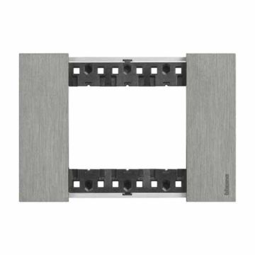 3 modules Bticino Living Now plate steel color KA4803ZG
