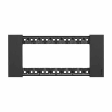 6 modules Bticino Living Now plate black color KA4806KG