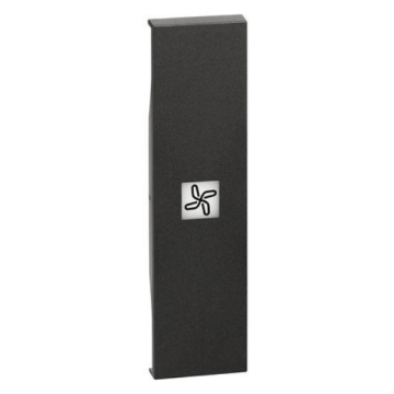 Lightable covers BTicino Living Now with fan symbol 1 module - black KG01RN