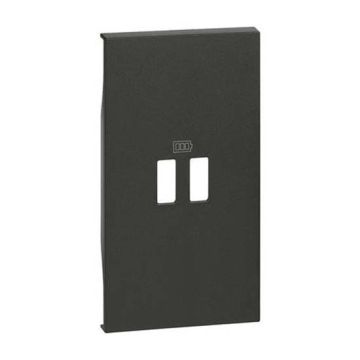 Cover Bticino Living Now for USB chargers 2 modules black KG12C