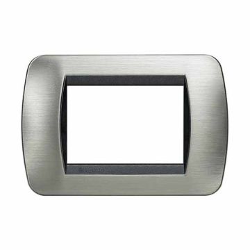 Cover plate Living International 3 modules - Brushed steel L4803ACS