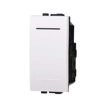 Button 1P 10A compatible Bticino Livinglight white color