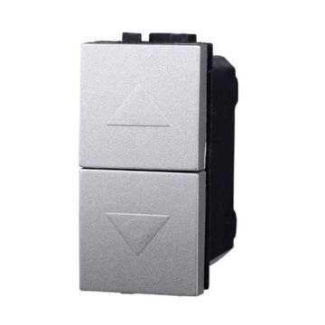 ETTROIT Double button 1P+1P NO up and down compatible with Bticino Livinglight tech grey colour - LG1202