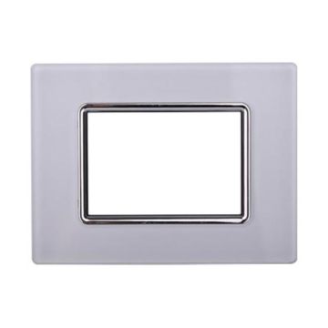 Ettroit compatible Bticino Livinglight 3-module white glass plate - LN84301