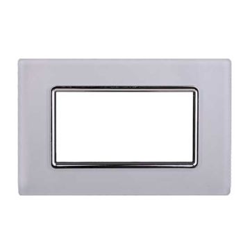 Ettroit Bticino Livinglight compatible plate 4 glass modules, white color - LN84401