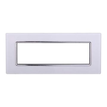 Ettroit Bticino Livinglight compatible plate 7 glass modules, white color - LN84701
