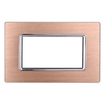 Ettroit Bticino Livinglight compatible plate 3 modules aluminum gold color - LN86311
