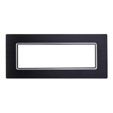 Ettroit Bticino Livinglight compatible plate 7 modules aluminum black color - LN86702
