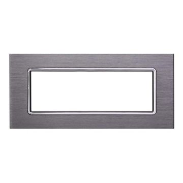 Ettroit Bticino Livinglight compatible plate 7 modules aluminum satin silver color - LN86706