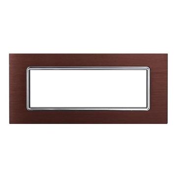 Ettroit Bticino Livinglight compatible plate 7 modules aluminum bronze color - LN86710