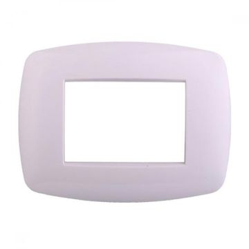 Ettroit Bticino Livinglight compatible plate 3 slim plastic modules, white color - LN87301