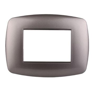 Ettroit Bticino Livinglight compatible plate 3 slim plastic modules, titanium color - LN87308